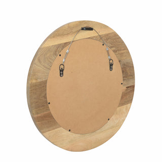Mango Wood & Aluminium Fitted Round Mirror – Stylish Wall Mirror for Home Decor
