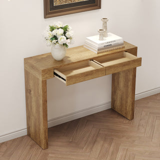 Elegant Natural Wood Grain Bar Table-50 Inches Long, a Practical Choice foElegant Natural Wood Grain Bar Table - 50 Inches Long with Two Drawers, Versatile Bar Table or Desk for Modern Homesr Modern Homes.Wood Grain Texture Sticker,Equipped With Two Drawers.Serving As A Bar Table Or A Desk.