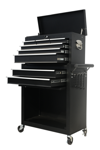 8-Drawer Large Capacity Rolling Toolbox | Detachable Tool Cabinet with Wheels & Lock