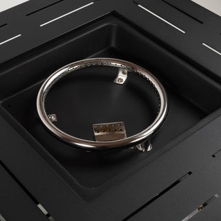 28' Propane Gas Fire Pit Table, 50000 BTU Square Steel Fire Pit for Outside Patio Deck Garden Backyard-Black