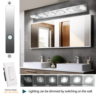 38 inch chrome 6-light LED vanity light, view 5