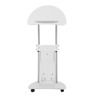 Deluxe Sit-to-Stand Rolling Laptop Cart, White