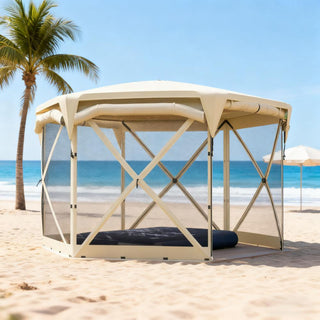 11x11 ft Pop Up Canopy Tent - Easy Setup Gazebo w/ Removable Roof