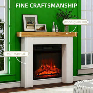 Fireplace Mantel, Freestanding Fireplace Surround with Leg for Electric Fireplaces