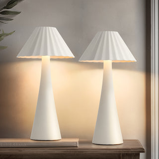 10.5 inch Modern Mini Table Lamp Set of 2, White