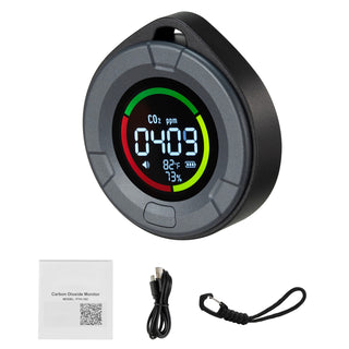 Carbon Dioxide Monitor CO2 Controller | NDIR Sensor with Temperature & Humidity Display | Portable CO2 Detector for Home, Office, Car & Outdoors