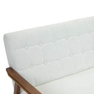 COOLMORE Mid-Century Modern Solid Loveseat Sofa Upholstered Linen Loveseat, 2-Seat Upholstered Loveseat Sofa Modern Couch