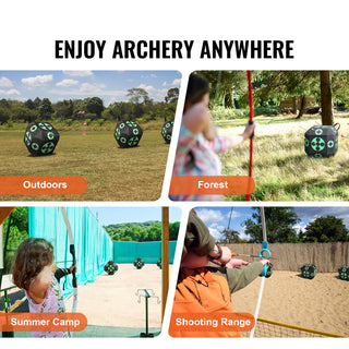 Archery Target 15” x 15” | All-Side Shooting Arrow Target with Carry Handle | Portable Lightweight Outdoor Archery Target, Easy Arrow Removal, High Visibility – Black