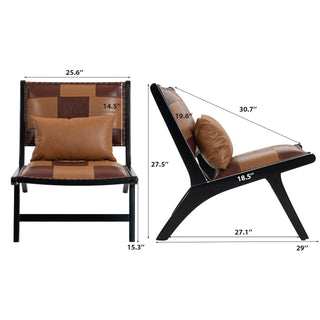 Modern Boho Accent Chair with Solid Wood Frame