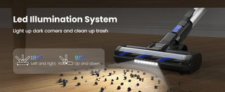 POWEART V870 BLUE Cordless Vacuum Cleaner | 30KPa Strong Suction, 350W Motor | Up to 45-Min Runtime, 8-in-1 Stick Handheld | Lightweight Pet Hair Vacuum for Hardwood & Carpet