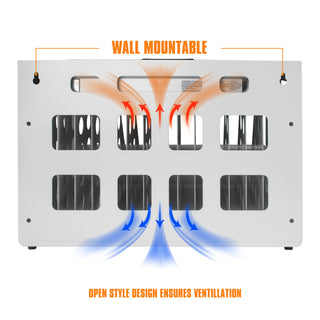 16 Bay Charging Cabinet for Laptop, Chromebook, Locking Charging Station-White