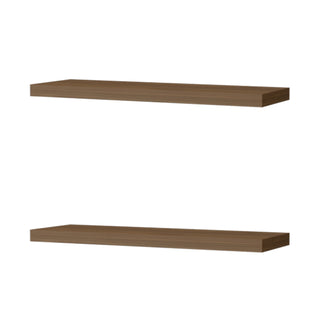 Mahogany floating wall shelf, view 2