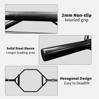  Olympic Hex Bar - 56" Chrome Trap Bar, 1000Lbs Capacity