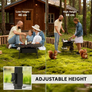 Portable Camping Table for Outdoor Picnic BBQ Aluminum Small Folding Table with Storage Bag, Carry Bag