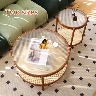 Modern Farmhouse Living Room Coffee Table Set, Stylish and Elegant Nesting Round Wooden Table,Side End table set for Living Room,Bedroom-1pc End Table
