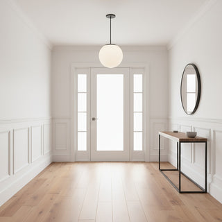 10 inch Diameter Etched White Glass Globe Integrated LED Pendant