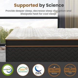 10 Inch Full Hybrid Mattress | Plush Gel Memory Foam, Fiberglass-Free, Pocket Spring & CertiPUR-US Certified