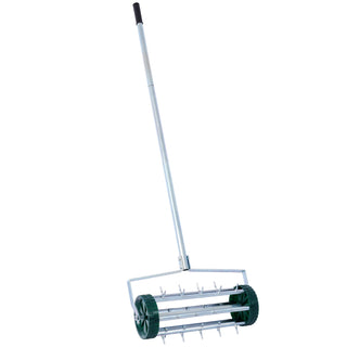 Spike Lawn Aerator, Heavy Duty Rolling Lawn Aerator, Garden Yard Rotary Push Lawn Aeration with Steel Handle