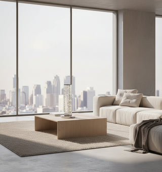 Exposed Rope LED Minari Clear Column Floor Lamp (13-Inch) | Nautical, Modern & Energy Efficient