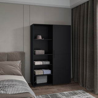 Eco High One-Door Freestanding Armoire - Compact Wardrobe with Hanging Rod & Shelves
