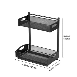 2-pack 2-tier pull out under sink organizer black, view 8