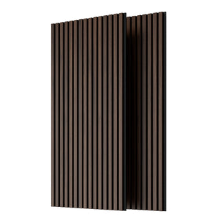 2PC Dark Walnut Wood Slat Acoustic Panels | 45.27''X23.62'' "Sound-Suppression" Module | 3-Sided Fully Wrapped Finish | [TOTAL-CHASSIS ROOM-RECALIBRATION]