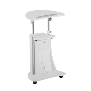 Deluxe Sit-to-Stand Rolling Laptop Cart, White