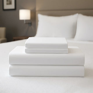 4-Piece King Premium Cotton Rich Sheet Set, White
