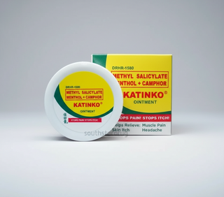 Katinko ointment jar and packaging on a white background