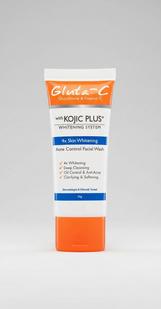Gluta - C with Kojic Plus+ 4x Skin Whitening Acne Control Facial Wash 100ml