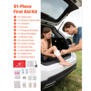 32-Piece Car Emergency Kit with First Aid | Roadside Vehicle Safety Set