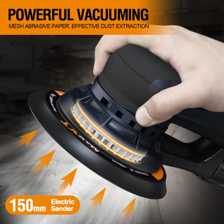Variable Speed Electric Random Orbital Sander | Brushless 5mm Palm Sander with Case & Dual Pads