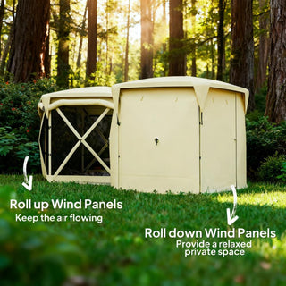 11x11 ft Pop Up Canopy Tent - Easy Setup Gazebo w/ Removable Roof