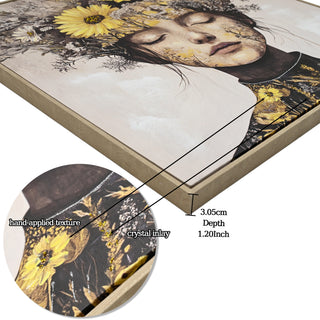 Beauty Posters Beauty lady Wall Art Gold and White Floral Canvas Artwork for Living Room Modern Photo Prints for Home 24x24 Inch Bedroom Pictures Wall Decor