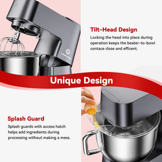 LINKChef 7.4 QT Stand Mixer, 800W 12-Speed Tilt-Head Food Mixer, Kitchen Electric Mixer with Dough Hook, Wire Whip & Beater