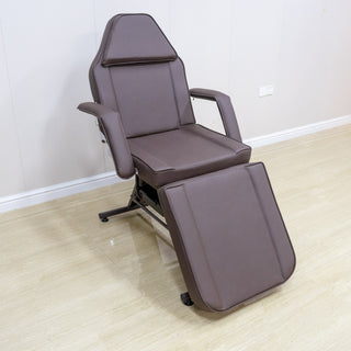 Adjustable 3-Section Tattoo Chair for Client – 72" Brown Facial Spa Bed for Estheticians & Tattoo Artists