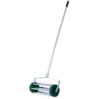 Spike Lawn Aerator, Heavy Duty Rolling Lawn Aerator, Garden Yard Rotary Push Lawn Aeration with Steel Handle