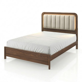 Mid-century modern queen bed in walnut, view 8