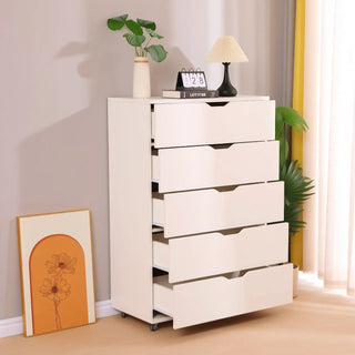 Best White 5-Drawer Dressers with Wheels - Modern Mobile Storage Cabinets (2026)