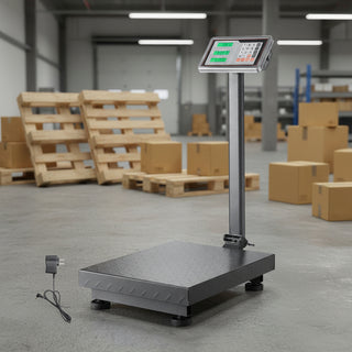 Computing Digital Platform Scale, 660 lbs Load, 0.1 lbs Accuracy Computing Floor Scale with LB/KG, Tare, Price Calculator, Stainless Steel High-Definition Display for Boxes, Luggages, FCC Listed