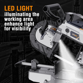 10 Amp 5" Deep Cut Bandsaw | Variable Speed Portable Metal Saw with Lightweight Aluminum Base