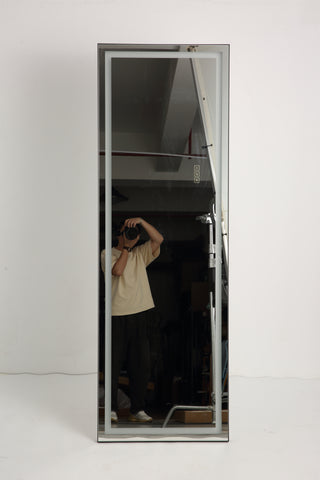 LED Full Length Mirror with Lights, Wide Standing Tall Full Size Mirror, Large Floor Mirror for Bedroom, Lighted Full Body Dressing Mirror with Stand Up Design
