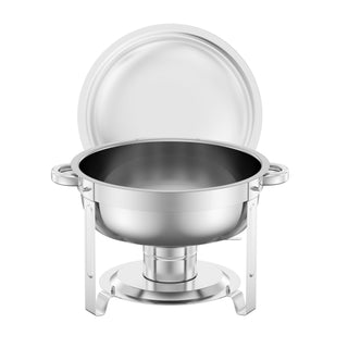 5 Qt 4-pack round chafing dish buffet set silver, view 11