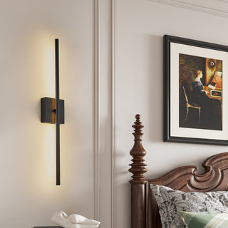 28-Inch Modern LED Wall Sconce 2-Pack - Minimalist Dimmable Indoor Wall Light Fixtures, Matte Black Hardwired Lighting for Living Room, Bedroom, Hallway, Hotel, and Luxury Home Deco