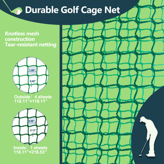 Golf Practice Net Cage,10 x 10 x 10FT Metal Frame Hitting Net Kit for Backyard,Golf Batting Cage Netting Golf Training Simulators for Home