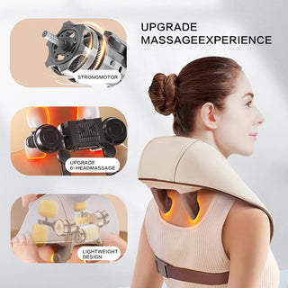 Shoulder and Neck Massager with Heat – Deep Tissue Electric Shiatsu Massage, Wireless, for Neck, Back, Shoulders & Legs – Ideal Pain Relief Gift

