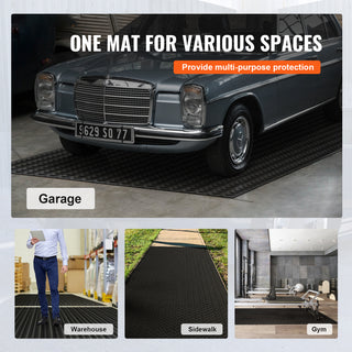 Diamond-Plate Rubber Flooring Roll, 3 mm x 4 ft x 6 ft Garage Floor Mat, SBR Rubber Garage Flooring Roll, Easy to Clean, Diamond Plate Rubber Mat for Under Cars, Garage Industry Gym, Black