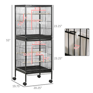 Large 55 inch rolling bird cage, view 3