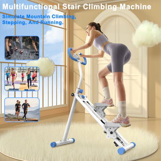 Stair Stepper with Resistance – Home Vertical Climber Workout Machine, Full-Body Fitness Equipment with Adjustable Handlebar & Stable Frame (Blue)