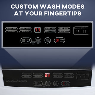 Full Automatic Portable Compact Washer | 8 Programs, 6 Water Levels for Apartment/RV